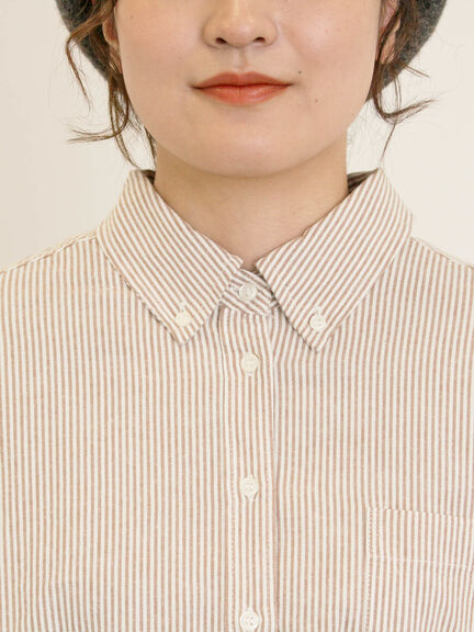 ワンポイントロゴ刺繍シャツ(オフホワイト/ピンク/ブラウン/ブルー)|Samansa Mos2(サマンサ モスモス)通販