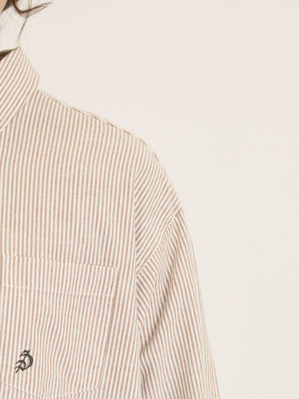 ワンポイントロゴ刺繍シャツ(オフホワイト/ピンク/ブラウン/ブルー)|Samansa Mos2(サマンサ モスモス)通販