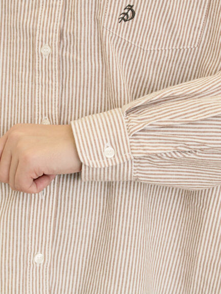 ワンポイントロゴ刺繍シャツ(オフホワイト/ピンク/ブラウン/ブルー)|Samansa Mos2(サマンサ モスモス)通販