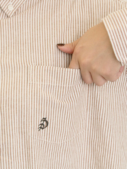 ワンポイントロゴ刺繍シャツ(オフホワイト/ピンク/ブラウン/ブルー)|Samansa Mos2(サマンサ モスモス)通販