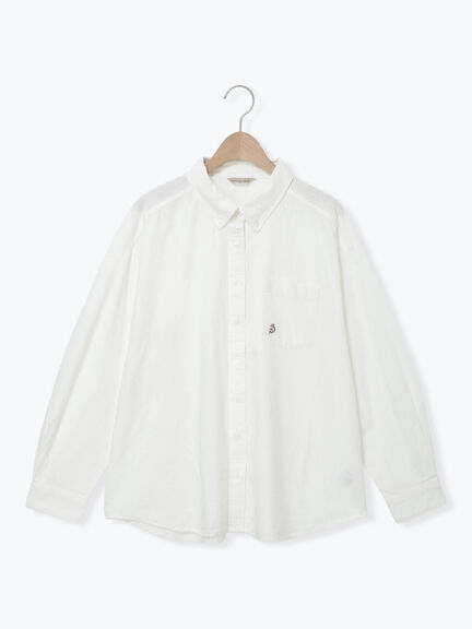 ワンポイントロゴ刺繍シャツ(オフホワイト/ピンク/ブラウン/ブルー)|Samansa Mos2(サマンサ モスモス)通販