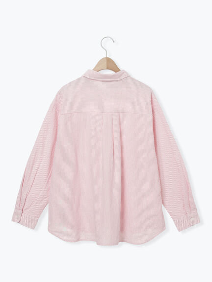 ワンポイントロゴ刺繍シャツ(オフホワイト/ピンク/ブラウン/ブルー)|Samansa Mos2(サマンサ モスモス)通販