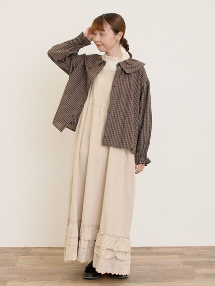 ビッグ襟羽織ブラウス(ブラック/ブラウン/キナリ)|Samansa Mos2(サマンサ モスモス)通販