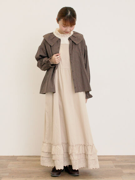 ビッグ襟羽織ブラウス(ブラック/ブラウン/キナリ)|Samansa Mos2(サマンサ モスモス)通販