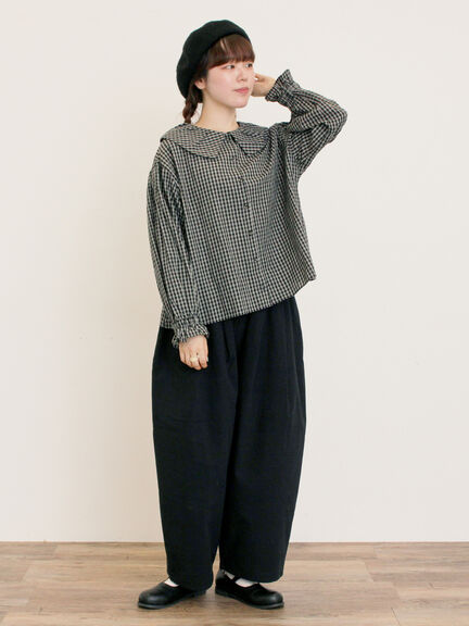 ビッグ襟羽織ブラウス(ブラック/ブラウン/キナリ)|Samansa Mos2(サマンサ モスモス)通販