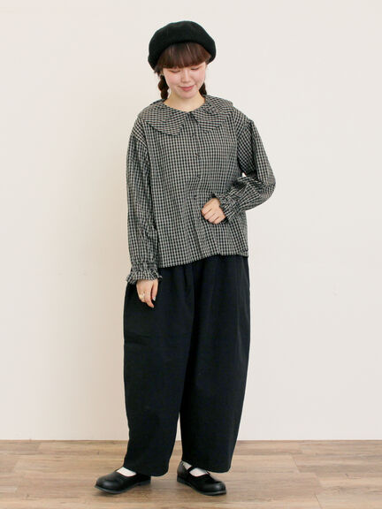 ビッグ襟羽織ブラウス(ブラック/ブラウン/キナリ)|Samansa Mos2(サマンサ モスモス)通販