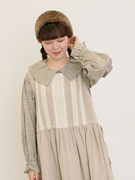 ビッグ襟羽織ブラウス(ブラック/ブラウン/キナリ)|Samansa Mos2(サマンサ モスモス)通販