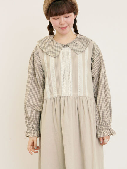 ビッグ襟羽織ブラウス(ブラック/ブラウン/キナリ)|Samansa Mos2(サマンサ モスモス)通販