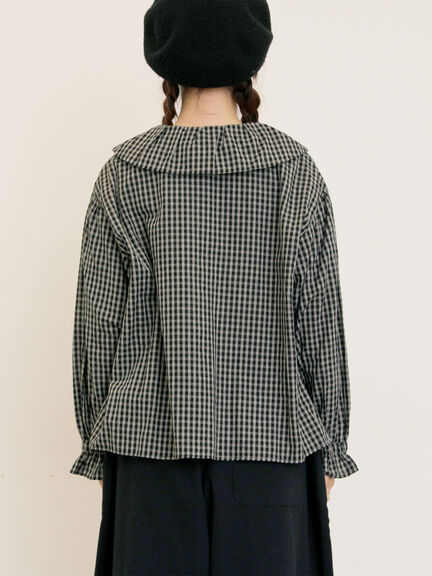 ビッグ襟羽織ブラウス(ブラック/ブラウン/キナリ)|Samansa Mos2(サマンサ モスモス)通販