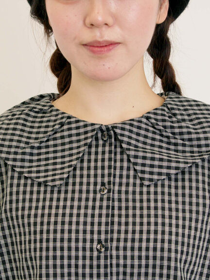 ビッグ襟羽織ブラウス(ブラック/ブラウン/キナリ)|Samansa Mos2(サマンサ モスモス)通販