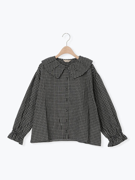 ビッグ襟羽織ブラウス(ブラック/ブラウン/キナリ)|Samansa Mos2(サマンサ モスモス)通販