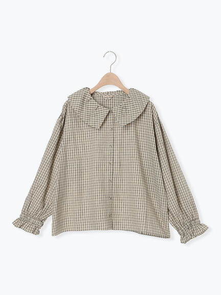 ビッグ襟羽織ブラウス(ブラック/ブラウン/キナリ)|Samansa Mos2(サマンサ モスモス)通販