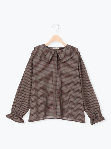 ビッグ襟羽織ブラウス(ブラック/ブラウン/キナリ)|Samansa Mos2(サマンサ モスモス)通販