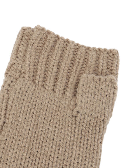 葉っぱ柄透かし編みアームウォーマー(モカ/キナリ)|Samansa Mos2(サマンサ モスモス)通販