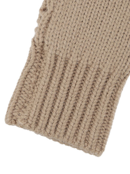 葉っぱ柄透かし編みアームウォーマー(モカ/キナリ)|Samansa Mos2(サマンサ モスモス)通販