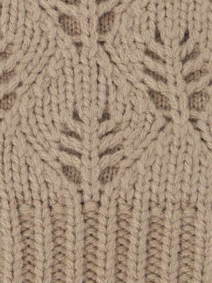 葉っぱ柄透かし編みアームウォーマー(モカ/キナリ)|Samansa Mos2(サマンサ モスモス)通販