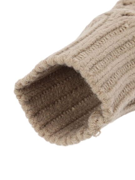 葉っぱ柄透かし編みアームウォーマー(モカ/キナリ)|Samansa Mos2(サマンサ モスモス)通販