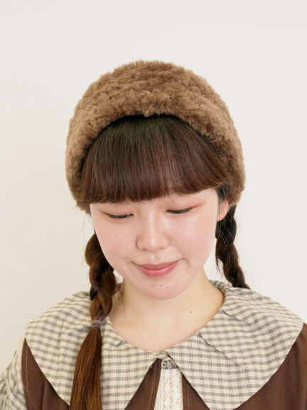 フェイクファーヘアバンド(ベージュ/ブラウン)|Samansa Mos2(サマンサ モスモス)通販