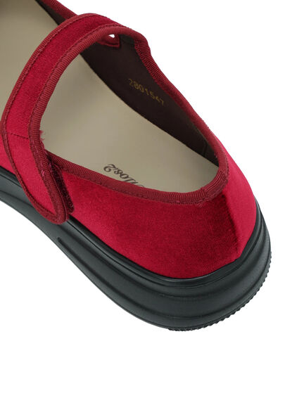 ベロアストラップスニーカー(ブラック/レッド/モカ)|Samansa Mos2(サマンサ モスモス)通販