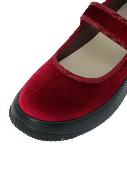 ベロアストラップスニーカー(ブラック/レッド/モカ)|Samansa Mos2(サマンサ モスモス)通販