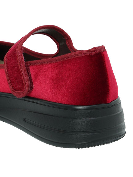 ベロアストラップスニーカー(ブラック/レッド/モカ)|Samansa Mos2(サマンサ モスモス)通販