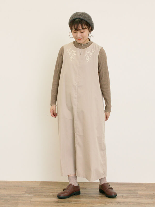 ◎コード刺繍ジレワンピース(ベージュ)|Samansa Mos2(サマンサ モスモス)通販