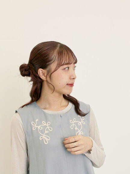 ◎コード刺繍ジレワンピース(ブラック/ベージュ/ブルー)|Samansa Mos2(サマンサ モスモス)通販