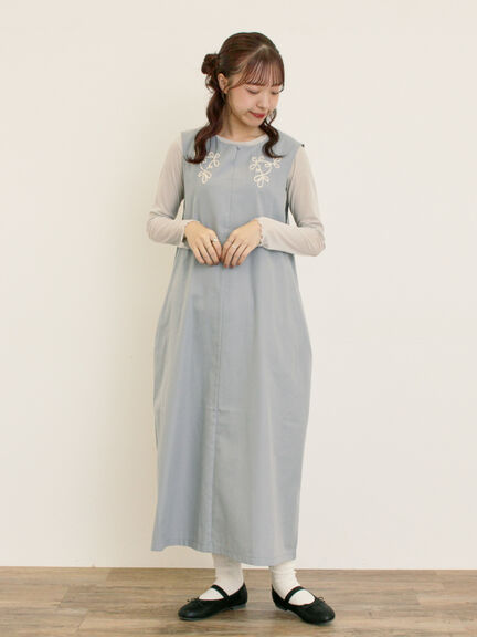 ◎コード刺繍ジレワンピース(ブラック/ベージュ/ブルー)|Samansa Mos2(サマンサ モスモス)通販