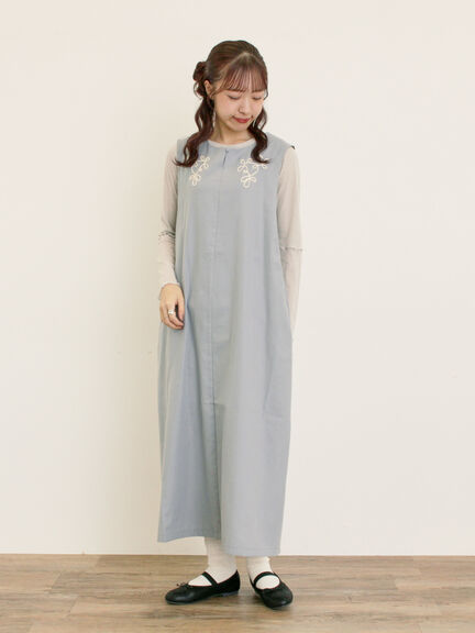 ◎コード刺繍ジレワンピース(ブラック/ベージュ/ブルー)|Samansa Mos2(サマンサ モスモス)通販