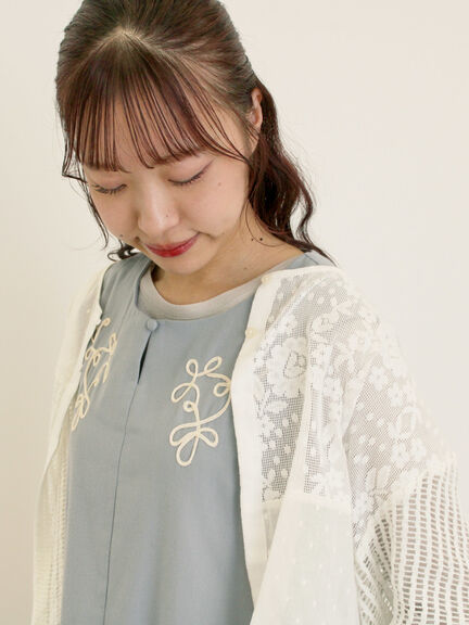 ◎コード刺繍ジレワンピース(ブラック/ベージュ/ブルー)|Samansa Mos2(サマンサ モスモス)通販