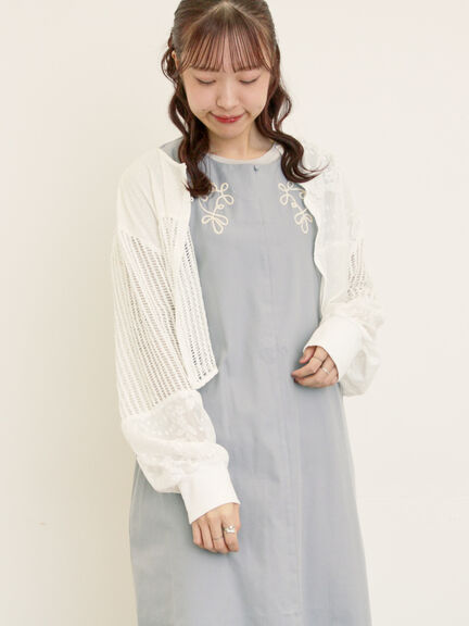 ◎コード刺繍ジレワンピース(ブラック/ベージュ/ブルー)|Samansa Mos2(サマンサ モスモス)通販