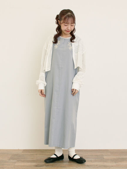 ◎コード刺繍ジレワンピース(ブラック/ベージュ/ブルー)|Samansa Mos2(サマンサ モスモス)通販