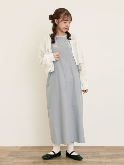 ◎コード刺繍ジレワンピース(ブラック/ベージュ/ブルー)|Samansa Mos2(サマンサ モスモス)通販