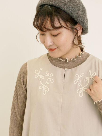 ◎コード刺繍ジレワンピース(ブラック/ベージュ/ブルー)|Samansa Mos2(サマンサ モスモス)通販