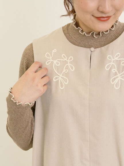 ◎コード刺繍ジレワンピース(ブラック/ベージュ/ブルー)|Samansa Mos2(サマンサ モスモス)通販