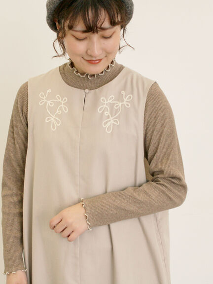 ◎コード刺繍ジレワンピース(ブラック/ベージュ/ブルー)|Samansa Mos2(サマンサ モスモス)通販