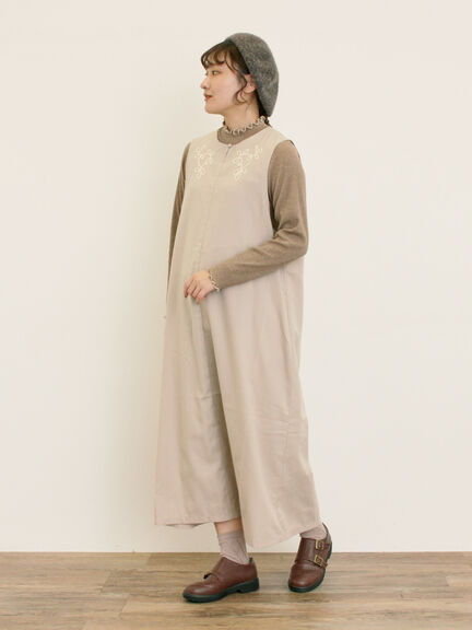 ◎コード刺繍ジレワンピース(ブラック/ベージュ/ブルー)|Samansa Mos2(サマンサ モスモス)通販