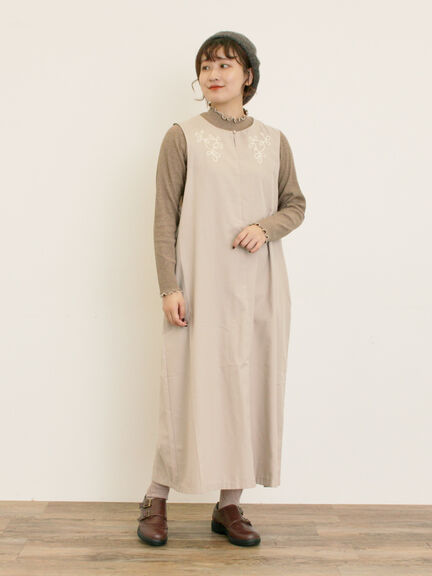 ◎コード刺繍ジレワンピース(ブラック/ベージュ/ブルー)|Samansa Mos2(サマンサ モスモス)通販