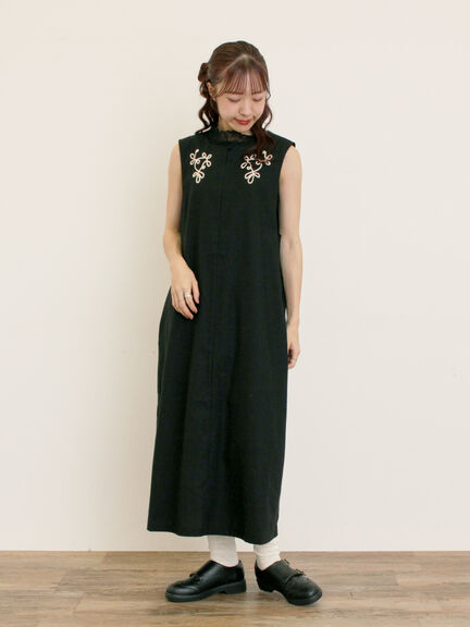 ◎コード刺繍ジレワンピース(ブラック/ベージュ/ブルー)|Samansa Mos2(サマンサ モスモス)通販