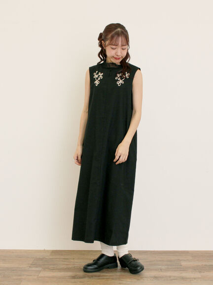 ◎コード刺繍ジレワンピース(ブラック/ベージュ/ブルー)|Samansa Mos2(サマンサ モスモス)通販