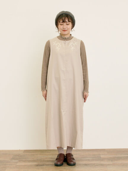 ◎コード刺繍ジレワンピース(ブラック/ベージュ/ブルー)|Samansa Mos2(サマンサ モスモス)通販