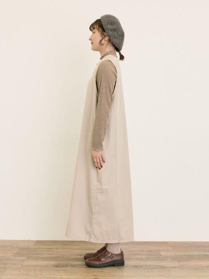 ◎コード刺繍ジレワンピース(ブラック/ベージュ/ブルー)|Samansa Mos2(サマンサ モスモス)通販