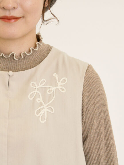 ◎コード刺繍ジレワンピース(ブラック/ベージュ/ブルー)|Samansa Mos2(サマンサ モスモス)通販