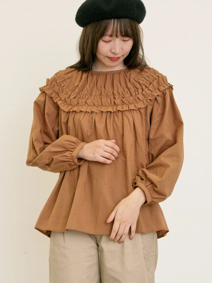 ◎2WAYギャザーブラウス(オフホワイト/ブラック/ブラウン)|Samansa Mos2(サマンサ モスモス)通販