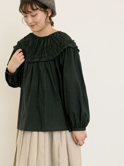 ◎2WAYギャザーブラウス(オフホワイト/ブラック/ブラウン)|Samansa Mos2(サマンサ モスモス)通販