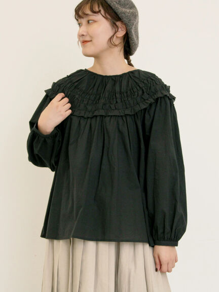 ◎2WAYギャザーブラウス(オフホワイト/ブラック/ブラウン)|Samansa Mos2(サマンサ モスモス)通販