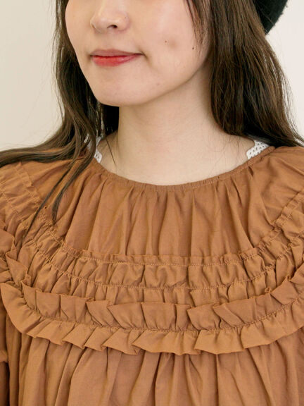 ◎2WAYギャザーブラウス(オフホワイト/ブラック/ブラウン)|Samansa Mos2(サマンサ モスモス)通販