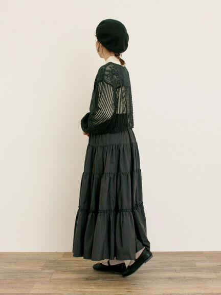 ◎パッチワークレースカーディガン(ブラック/キナリ)|Samansa Mos2(サマンサ モスモス)通販