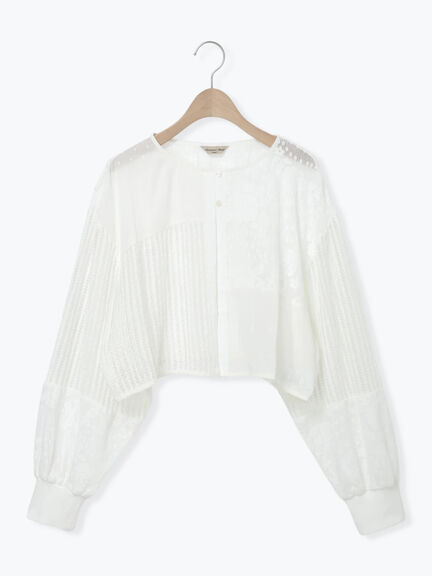 ◎パッチワークレースカーディガン(ブラック/キナリ)|Samansa Mos2(サマンサ モスモス)通販