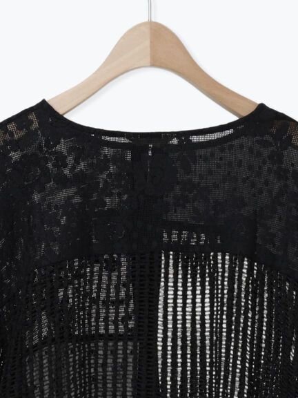 ◎パッチワークレースカーディガン(ブラック/キナリ)|Samansa Mos2(サマンサ モスモス)通販